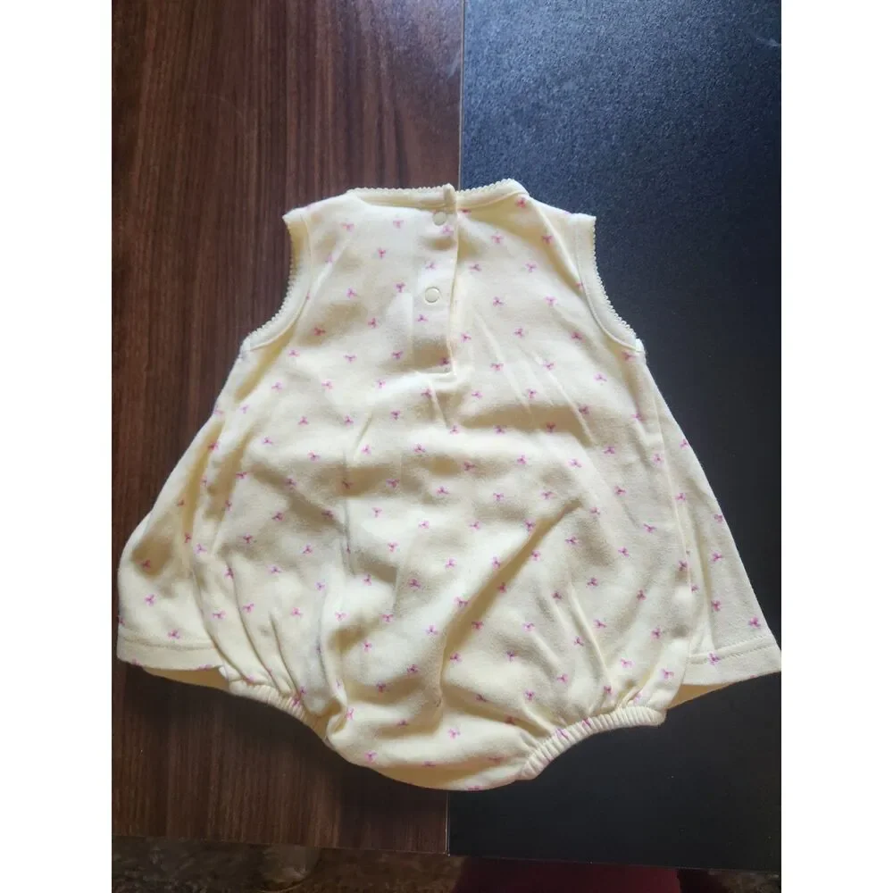 Carter's Just One You Baby Girl 3M Yellow Butterfly Dress Bodysuit Onesie